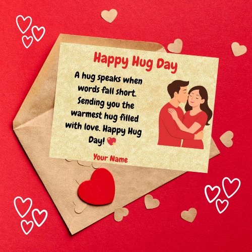 Happy Hug Day Romantic Greeting Card