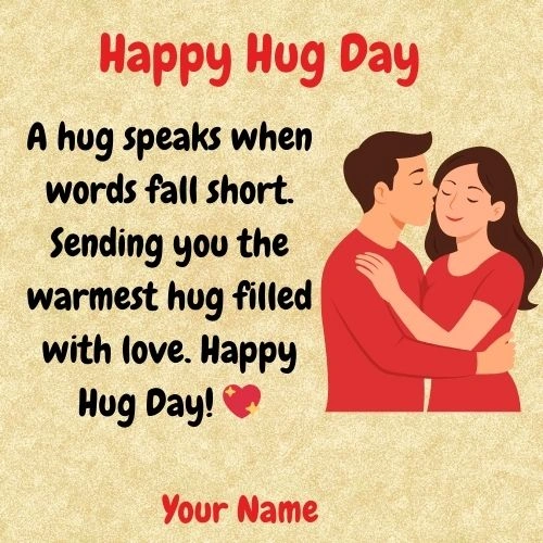 Happy Hug Day Romantic Greeting Card