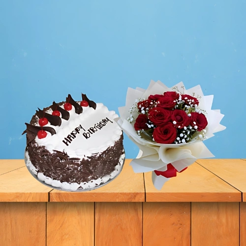 Cake & Bouquet Combo