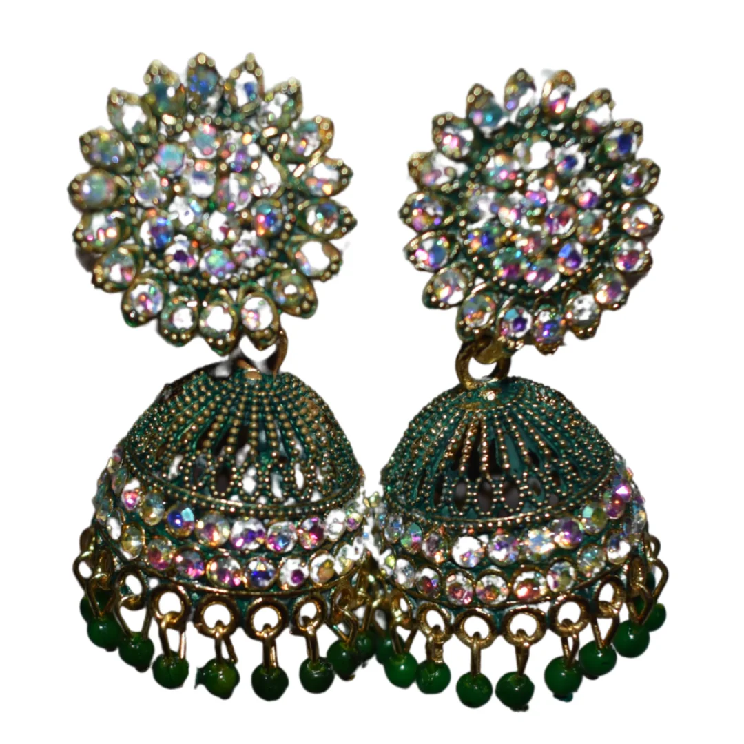 Green Jhumka Earring