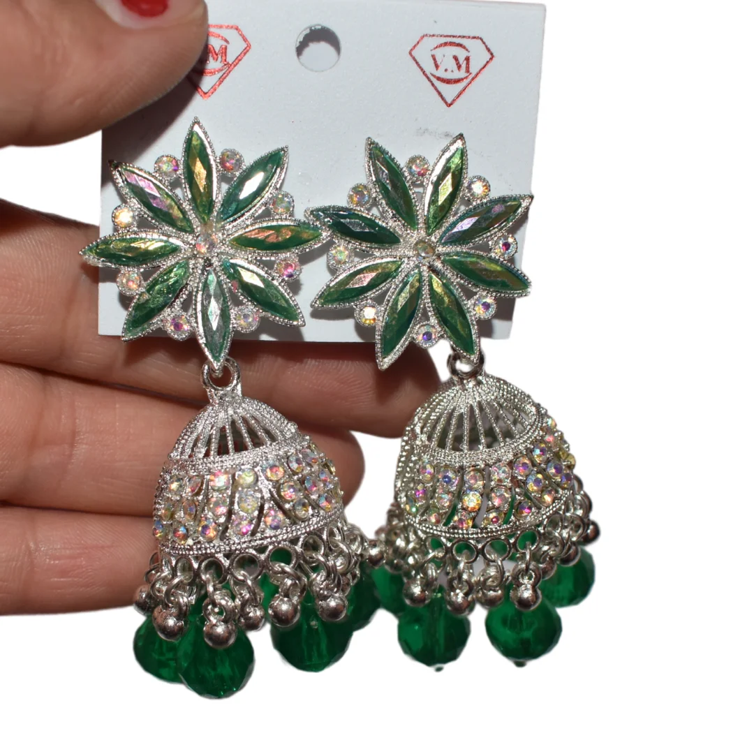 Beautiful Green Party Wear Jhumka